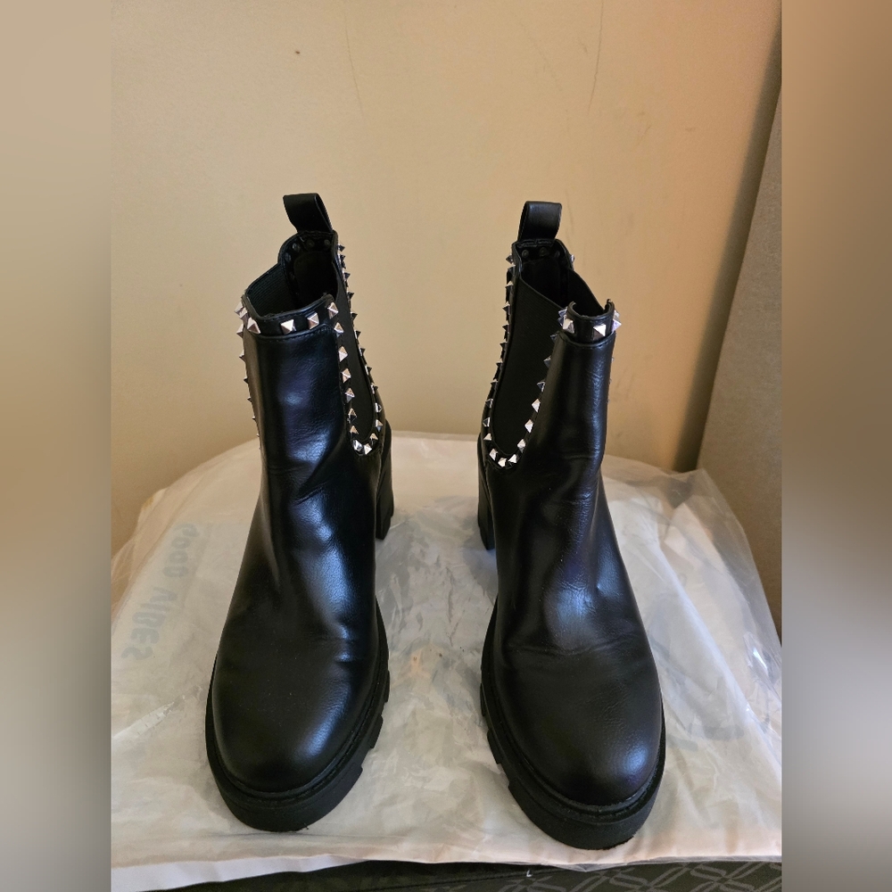 BCBGeneration Black Ankle Booties with Stud Detailing (New)
